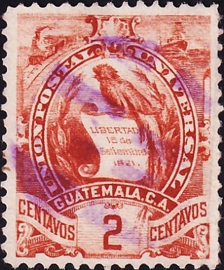 Гватемала 1900 год . Герб , 2 с.